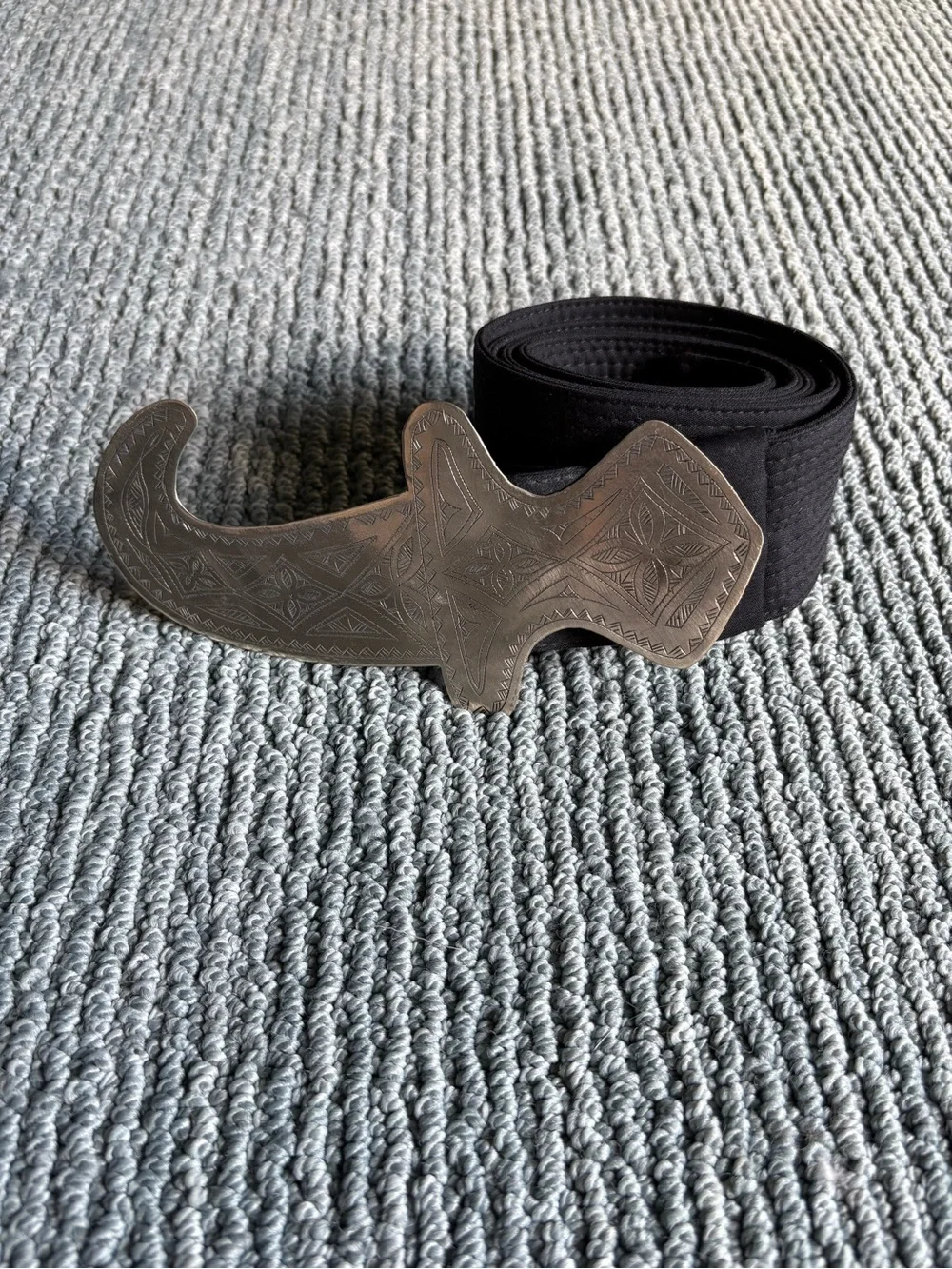 Handmade Moroccan silver and fabric belt